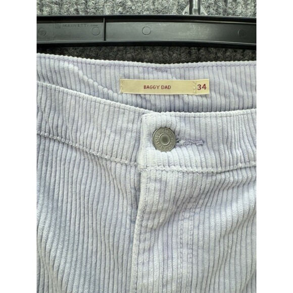 Levis Corduroy Baggy Dad Pants Womens 34 Lilac Purple Jeans Relaxed Y2K Retro - Picture 5 of 15